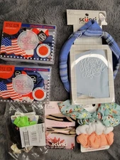 Scunci Headband & Face Mask Set 2 Piece Matching Set/7 scrunchie/ 2 Clips Girls