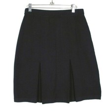 St John Basics Black Knit 2 Pleat Front Skirt Sz 4 USA MADE