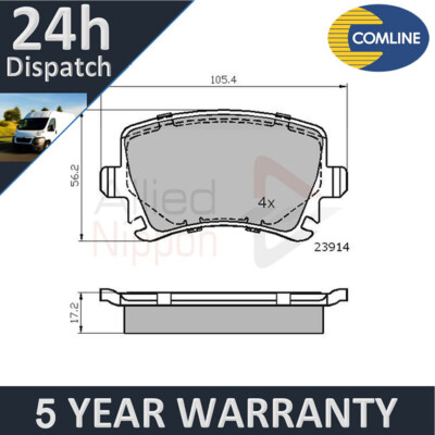 Fits VW Skoda Audi Seat + Other Models Allied Nippon Rear Brake Pads Set