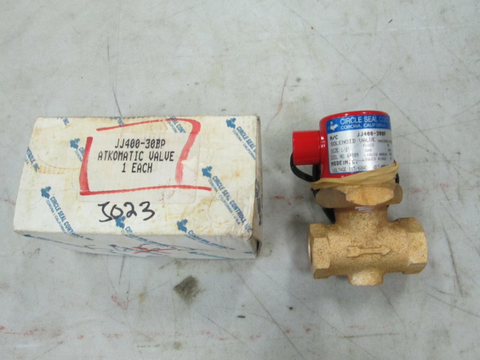 Circle Seal Controls Solenoid Atkomatic Valve JJ40030BP 115 VAC 1/2