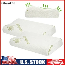 Ultra Soft Polyester Bamboo Fiber Memory Foam Orthopedic Pillow Removable Cover