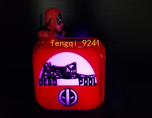 3D Deadpool Superhero Digital USB LED Night Light Alarm Clock Kids Room Lamp New - Picture 10 of 11