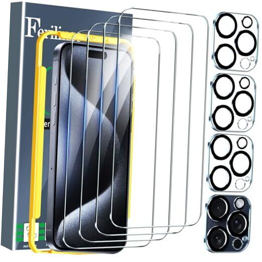 4 Pack Tempered Glass Screen Protector for iPhone 15 Pro Max