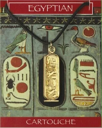 Colgante De Cartucho De Cleopatra Egipcia Baño De Oro Con Cordón Encerado - Imagen 1 de 1