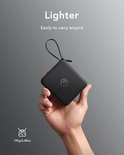 VRURC Power bank 10000mAh con 4 cavi integrati, 22.5W Batteria USB C a Ricarica Rapida, PowerBank per Cellulare Display LED per iPhone 15 14 Samsung Galaxy S23 Google Pixel Tablet Android - Nero - 3