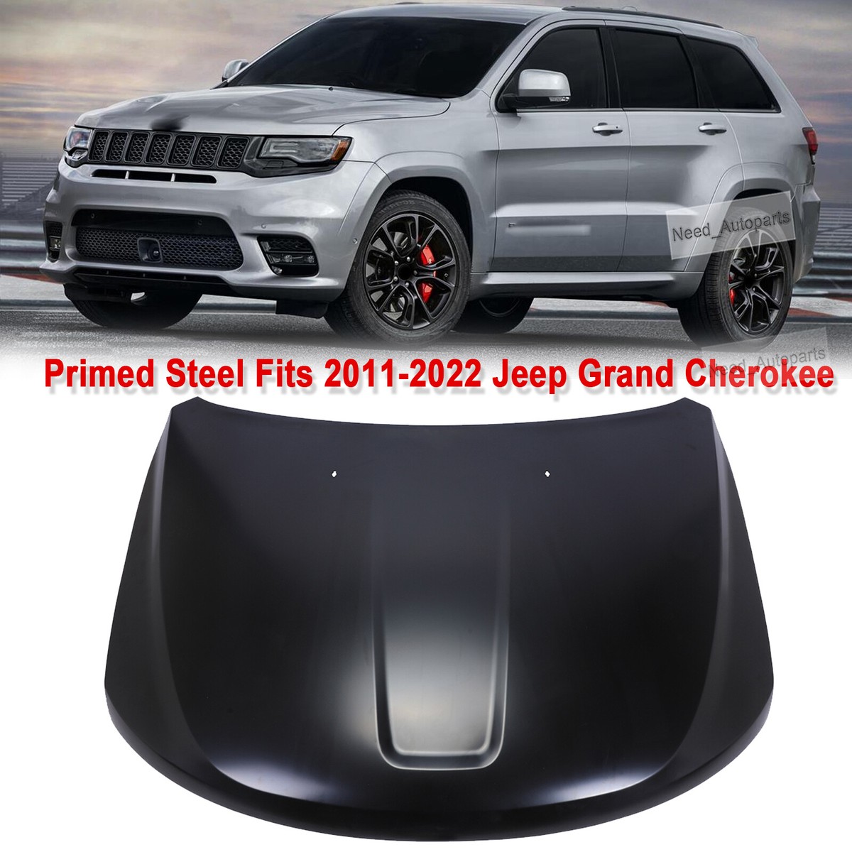 For 2011-2022 Jeep Grand Cherokee Primed Black Steel Hood FREE