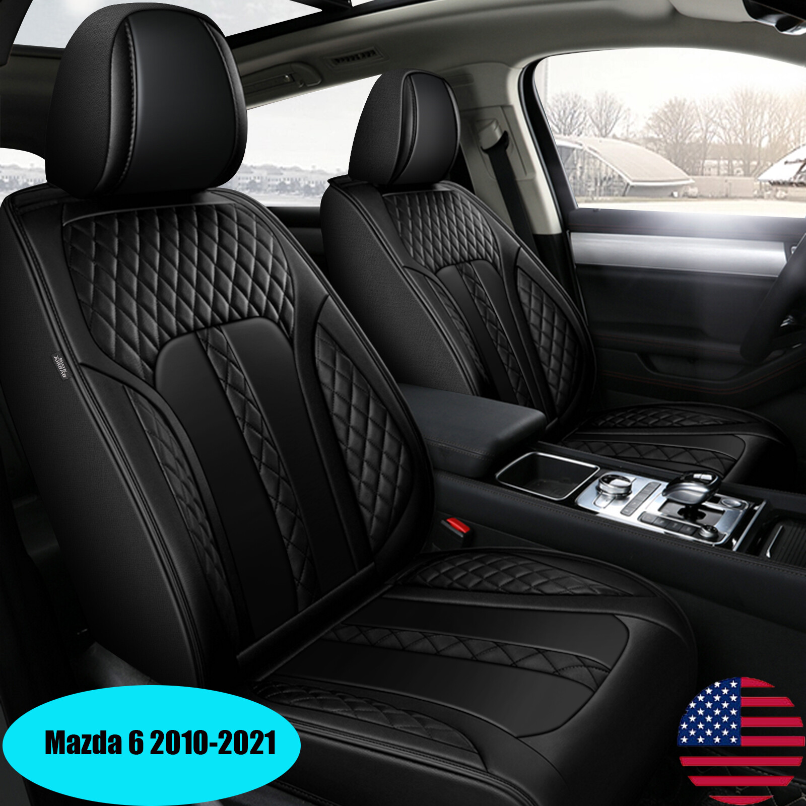 Front Rear Set Pu Leather Car Seat Covers Protector Pad For Mazda 6 2010-2021