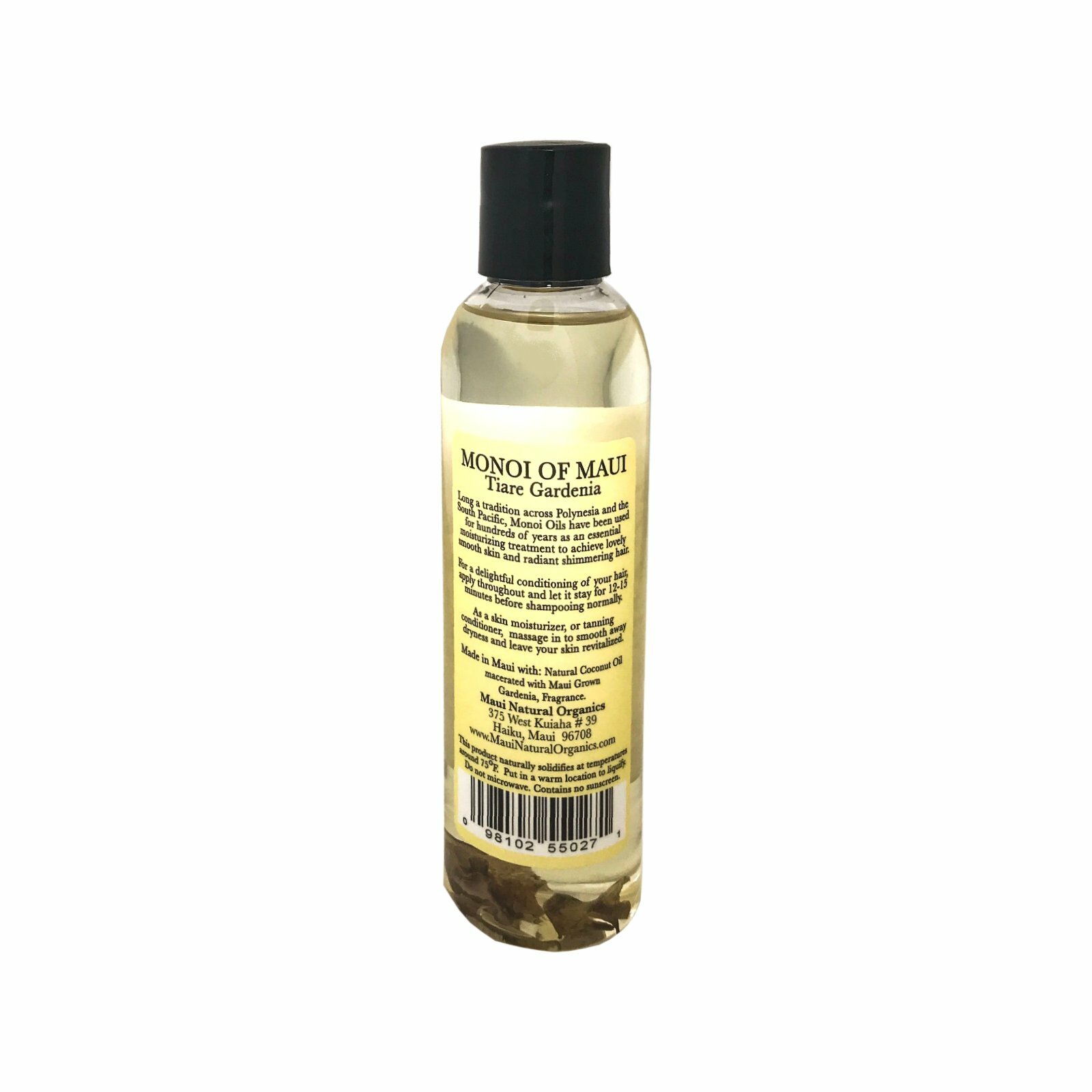 Monoi of Maui Tiare Gardenia Coconut Oil for Skin, Hair, Tanning, & Massage