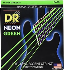 NGB5-45 Hi-Def Neon Green K3 Coated Bass Guitar Strings - .045-.125 Medium 5-Str
