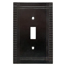 BRAINERD MISSION ARTS & CRAFTS SOFT IRON SINGLE TOGGLE SWITCH PLATE W32741SIU