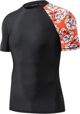Men's Splice UV Sun Protection UPF 50 Skins Rash Guard Short Sleeves