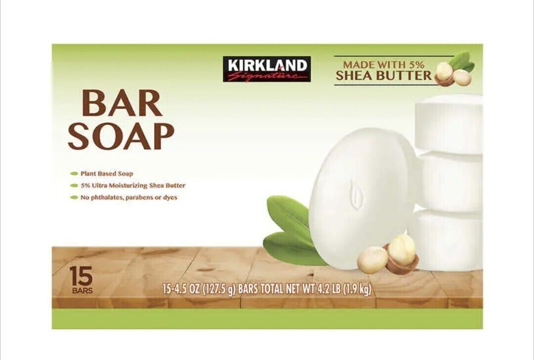 Kirkland Signature Bar Soap with Shea Butter, 15 Bars