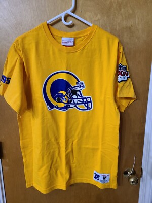 Mitchell & Ness LA Rams Team Origins T-shirt Superbowl XXXIV Patch, Medium NEW
