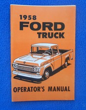1958  Ford Truck Operator's Manual