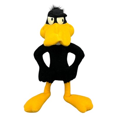 Looney Tunes Daffy Duck Ente Plüschfigur 30cm Schwarz Gelb 1998 Warner Bros.