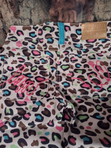 Pantalones de mezclilla blancos Cheetah para niñas LittleMissMatch talla 4 precio de venta sugerido por el fabricante 39 USD - Imagen 6 de 8