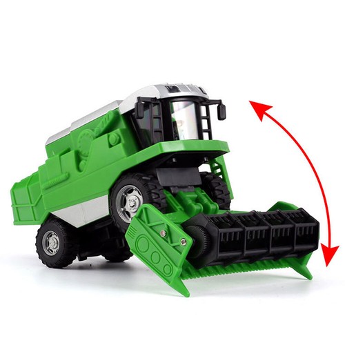 Farm Tractor Front Harvester Diecast Metal Tractor Model Toy Light Sound Green - Picture 4 of 15
