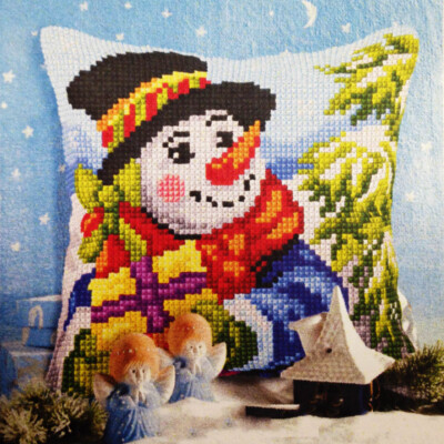 ''Snowman'' III Front Cushion Cross stitch kit for Pillow - Orchidea 9563