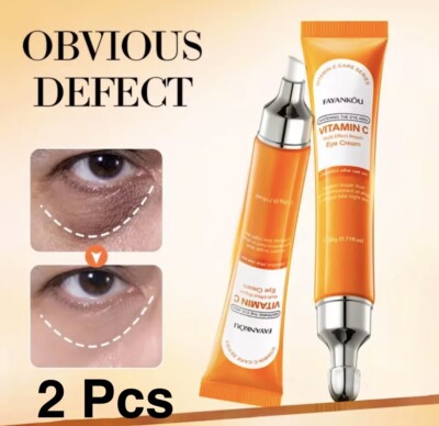 2 Stück Augencreme für Augenringe, AntiFalten & Schwellungen Vitamin C Multieffekt