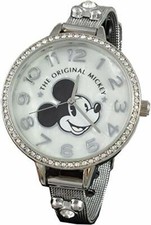 Disney 90th Anniversary Mickey Mouse Women's Watch w/Rhinestones MK8074