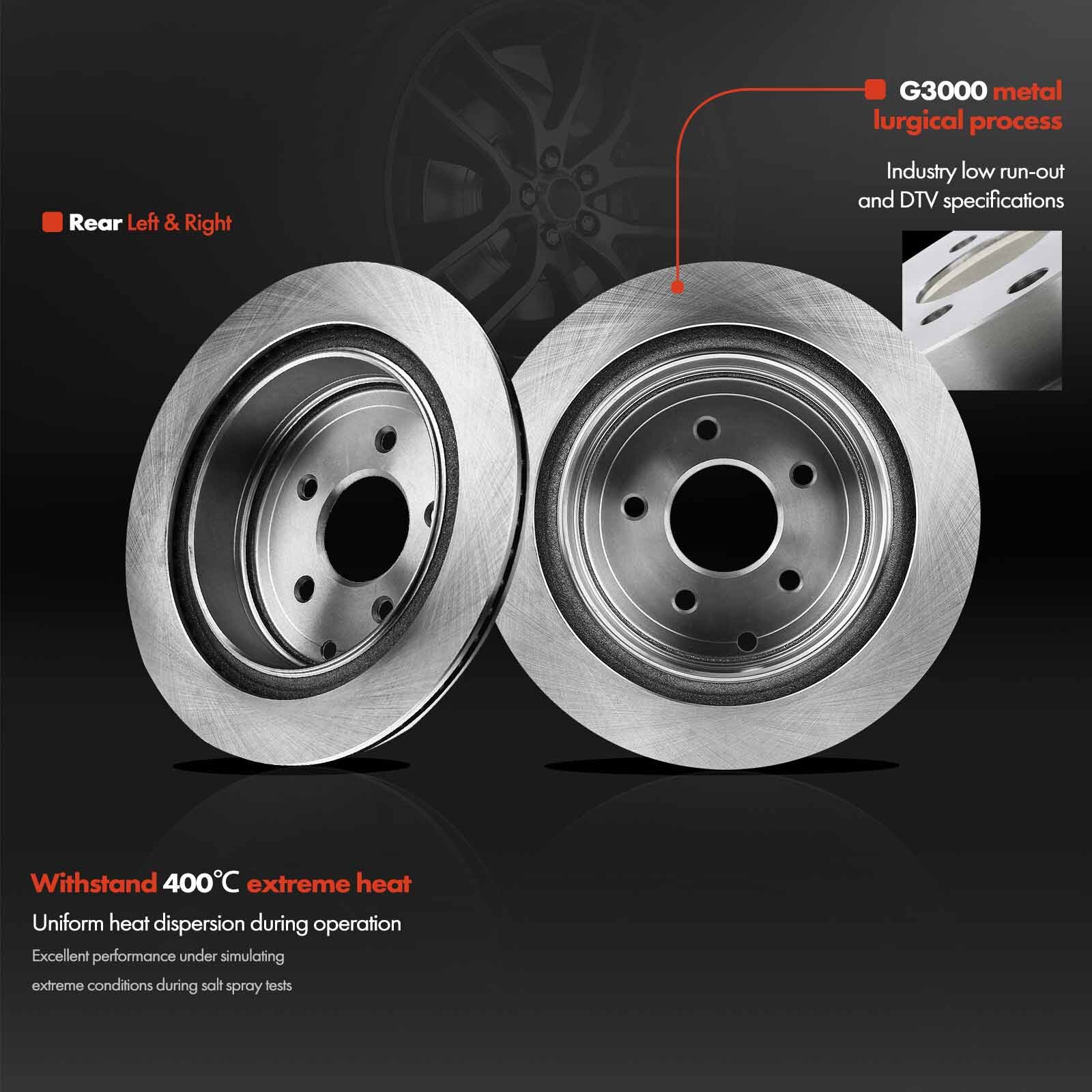 Rear Disc Brake Rotors for Nissan INFINITI 20032021 Murano Quest FX35