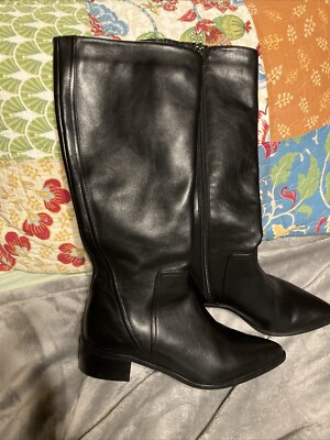 Fabianelli Women Sz 6.5 US/37 EU Equestrian Riding Boots Black Leather Zip Up