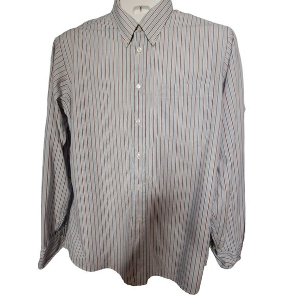 Christian Dior Men's Blue Striped Button Down Dress Shirt Size 16