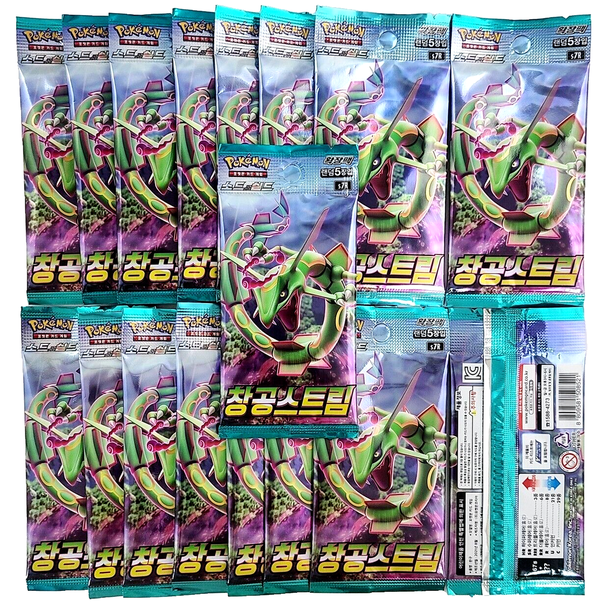 新品　Pokemon Card evolving skies 22Packs 22(17+5)PACKS Evolving Skies Pokemon Cards Blue Sky Stream Booster
