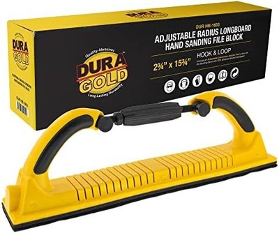Pro Series Adjustable Radius Flex Longboard Hand Sanding File Block with Both Ho