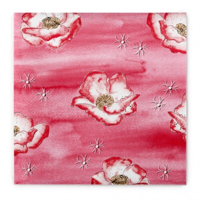 Airlaid Serviette Moni, 40 x 40 cm, 50 Stück - Mank - Mohnblumen Floral