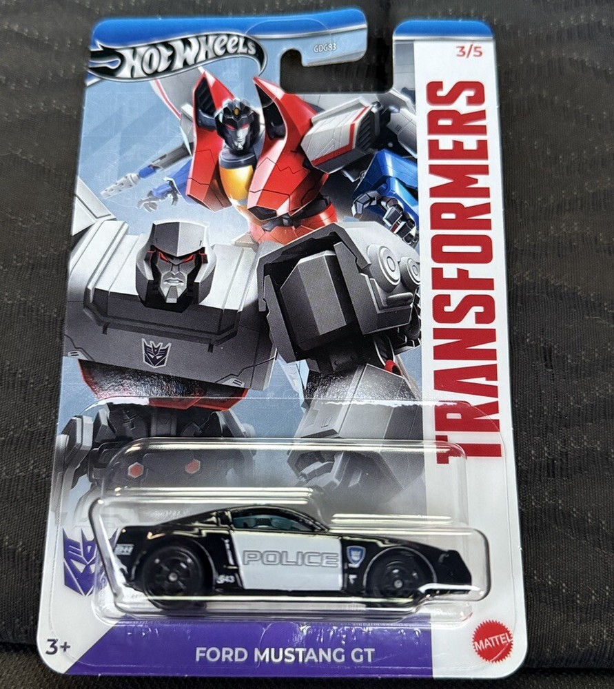 2024 Hot Wheels Transformers Police Ford Mustang GT 3/5 Walmart Exclusive Rare