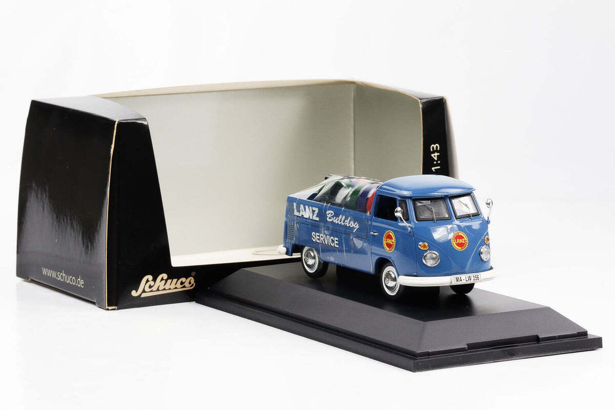 【予約受付中】 T1 VW 1:43 Pritsche diecast Schuco blau Service Bulldog LANZ シュコー