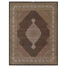 11'8"x15'2" Black Hand Knotted Tebraz Mahi Fish Design Wool Oversized Rug R91056