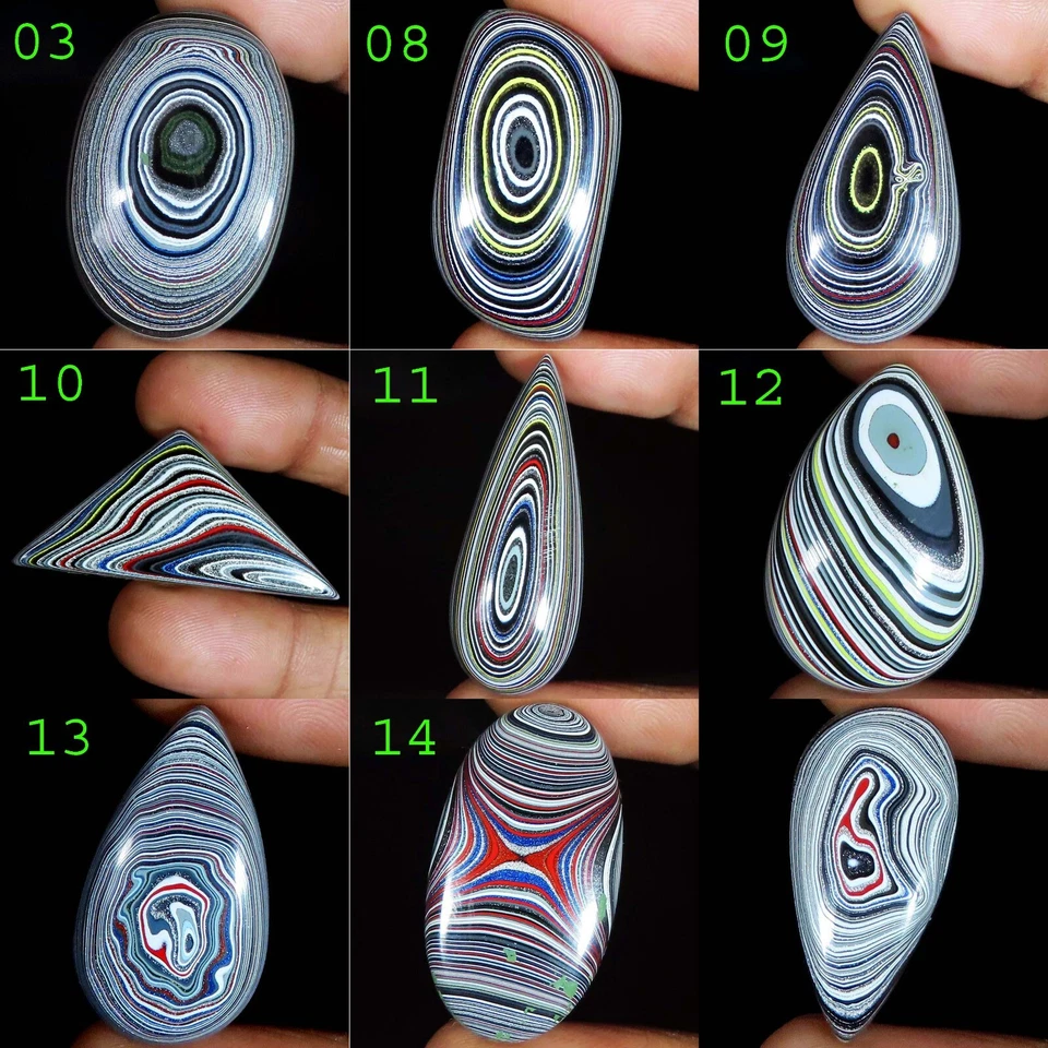 FORDITA DETROIT ÁGATA MEZCLA FORMA CABUJÓN PIEDRA PRECIOSA SUELTA (VARIACIONES) Foto 2 de 4