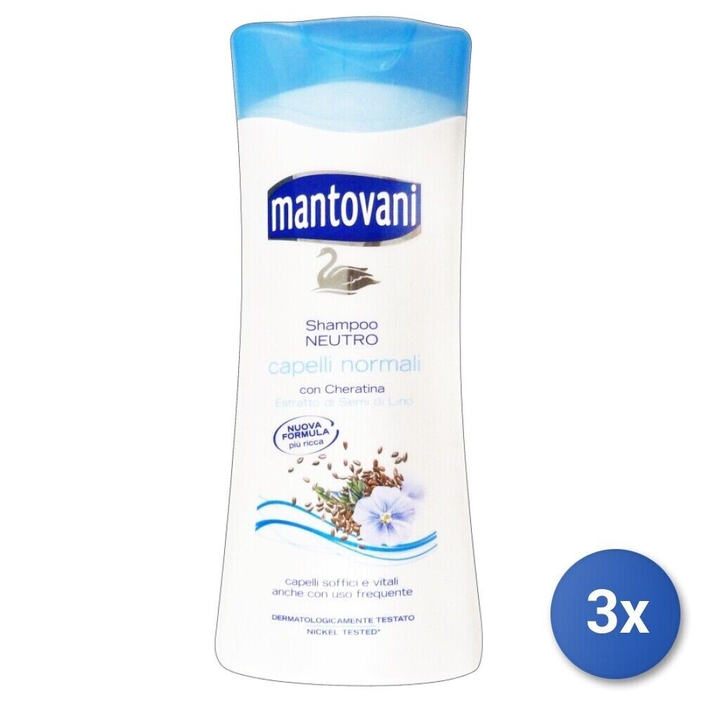 3x Mantovani Shampoo 400 Ml. Neutral