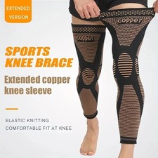 1pc Copper Compression Knee Sleeves, Stretchable Full Leg Support Knit Fabric kn