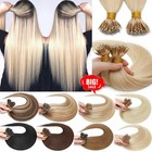Nano Ring Remy Human Hair Extensions Keratin Nano Beads Platinum Blonde 20inch — photo 6