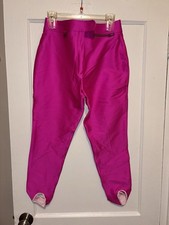 Vtg Fera Skiwear Women  s Pink Stretch Ski Pants Stirrups Size 12R Base Shell