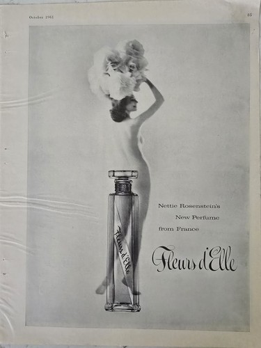 1961 Nettie Rosenstein Fleurs d'Elle Perfume from France Vintage Ad