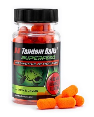 SuperFeed Fluo Mini-Hanteln, schwimmend, 30 g, fetter Lachs und Kaviar