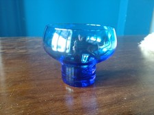 Vasetto vetro blu basso