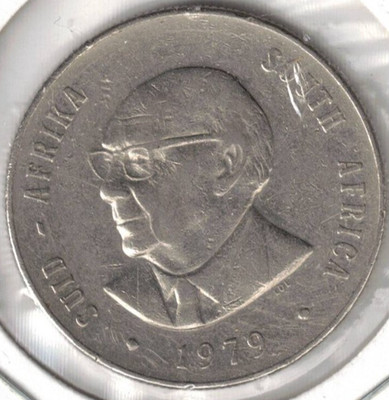 1979 South Africa Circulated 1 Rand - President Diederichs & Springbok Coin!