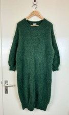 AMERICAN VINTAGE Mohair Wool Fluffy Maxi Sweater Dress Jumper Gown Green M/L