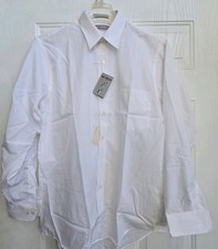 Vtg Van Heusen White Stripe Dress Shirt 16 34/35 Single Needle Tailoring USA NWT