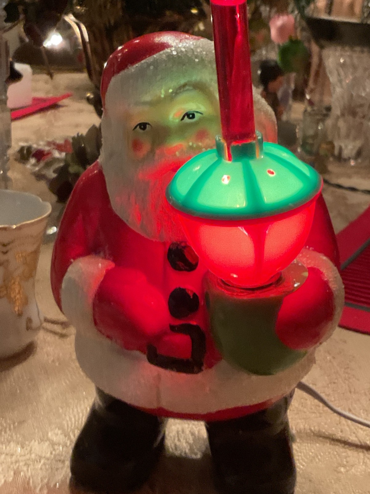 RARE Bethany Lowe Designs Christmas Santa On Chimney Novelty Light Corded-Boxed