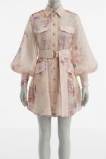 Zimmermann Women's Beige Utility Belted Mini Dress Size 2