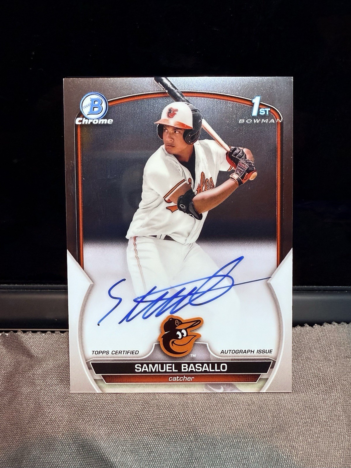 Samuel Basallo 2023 Bowman Chrome #CPA-SB Prospect Auto (1st 