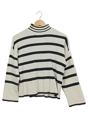 ONLY Pull Femme Rayé Beige Noir Casual (EU 36, INT S) - Photo 1/4
