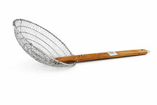 London Wok 10" Wire Skimmer Spider Strainer Wooden Handle D6S10