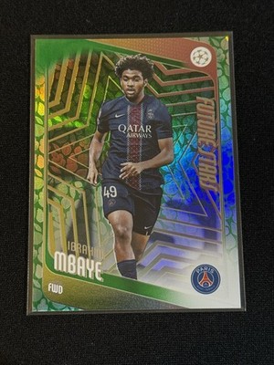 Topps 2025-26 UEFA Club Competitions Ibrahim Mbaye PSG Green Future Stars Card